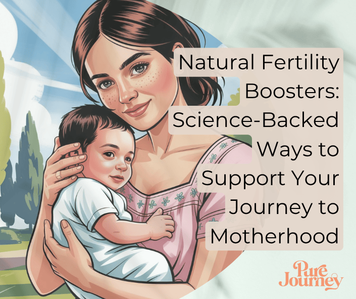 Loving mother holding her baby close representing natural fertility boosters and the journey to motherhood with Pure Journey wellness products